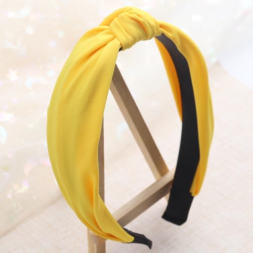 Elegant Yellow Knotted Headband for Women & Girls - Fashion Accessory