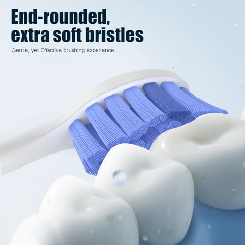 Toptheway Blue 4-Pack Soft Replacement Toothbrush Heads for Philips Sonicare Click-On | Gum Care for Sensitive Teeth G2/C2/C1