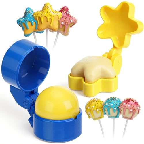 Yiyiring Cake Pop Mold Set - 2 Shapes: Round & Star for Baking