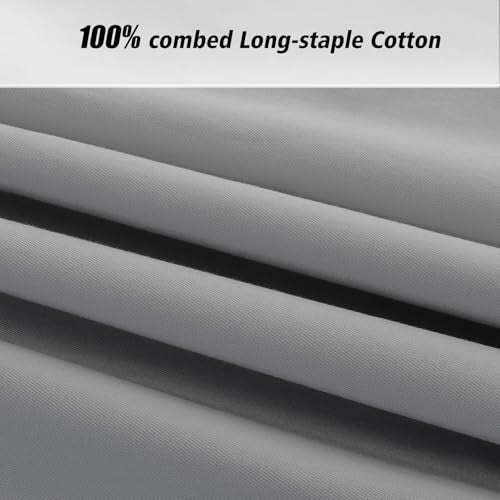 Lirex 2 Pack King Cotton Pillowcases - Breathable Dark Grey, 20"x36"