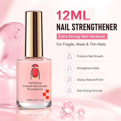 12ML Nail Strengthener & Hardener - Extra Strong Nail Polish Base - 1PCS