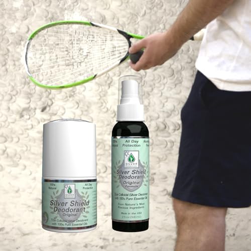 Silver Shield All-Natural Deodorant Roll-on 2 oz - Refillable, Aluminum-Free, Colloidal Silver & Essential Oils, Pack of 1