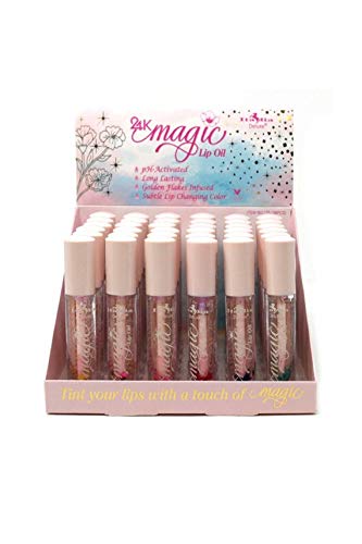 Italia Deluxe 24K Magic pH-Activated Color Changing Lip Oil - 6 Piece Set