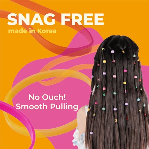 PONIIBAND 2000pcs Non-Toxic Clear Elastic Hair Bands - Snag-Free TPU Ties