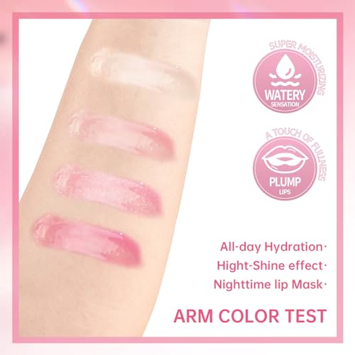 HOSAILY Lip Oil & Lip Liner Set - 4 Colors Moisturizing Gloss