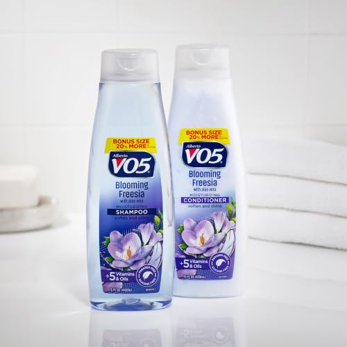 VO5 Moisturizing Blooming Freesia Shampoo 15oz - Pack of 6, Hydrating & Shine-Enhancing