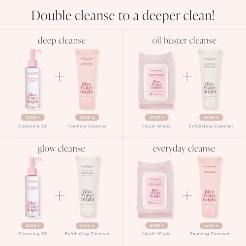 The Face Shop Rice Water Bright Exfoliating Cleanser - Vegan Hydrating Face Wash