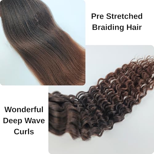 16 Inch Ombre Black to Brown Pre-Stretched Boho Braiding Hair - 5 Packs