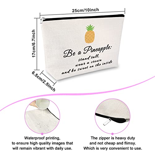 Sfodiary Pineapple Lovers Makeup Bag – Inspirational Gift for Women, Travel Pouch