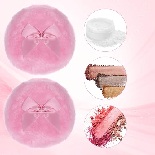 Large 3.5 Inch Body Powder Puff - 2 Pcs Soft & Washable