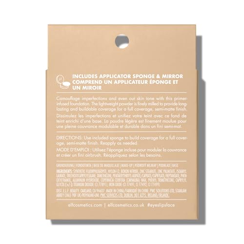 e.l.f. Camo Powder Foundation - Long-Lasting Semi-Matte Face Makeup