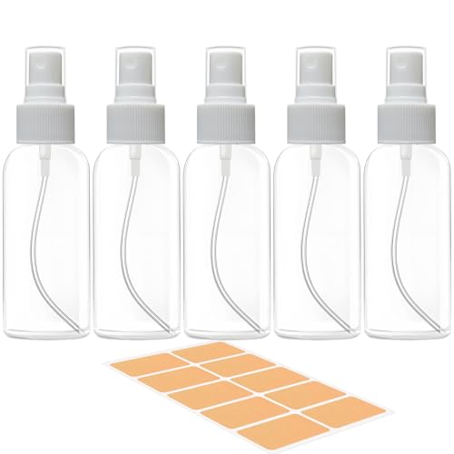 TSA Approved Travel Spray Bottles - 5 Pack, 3.4 oz Clear Plastic