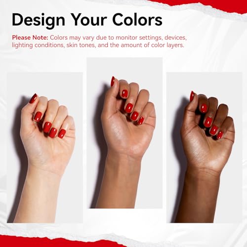 Nailshion 375 Noble Red French Nail Polish - Classic Air Dry Red Gel