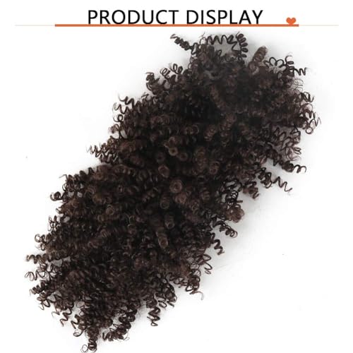 Afro Puff Mohawk Ponytail Extension with Bangs - Kinky Curly Fauxhawk