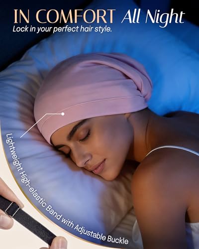 OLESILK 100% Mulberry Silk Bonnet for Sleeping - Adjustable Hair Wrap