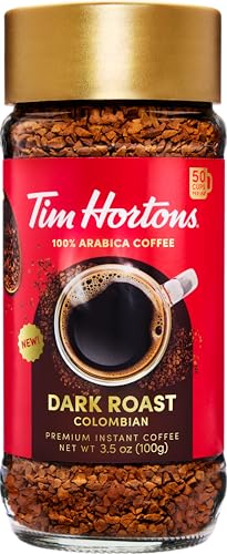 Tim Hortons Dark Roast Instant Coffee 3.5oz Jar - 100% Arabica