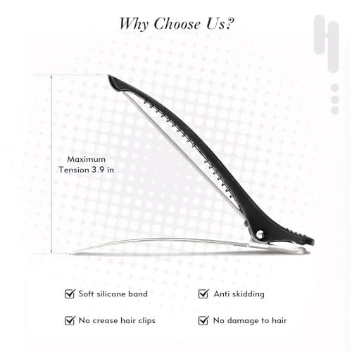 12 Pack Non-Slip Duckbill Hair Sectioning Clips for Styling