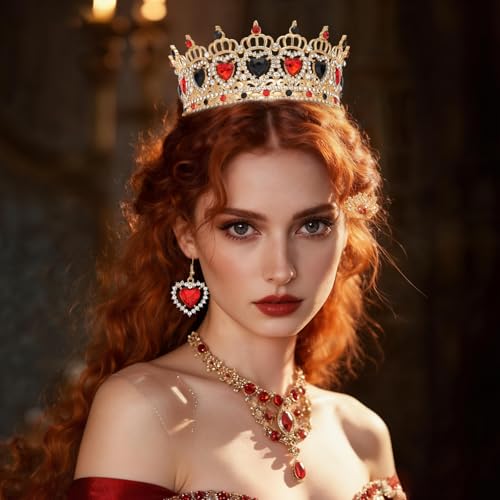 Crystal Queen Crown Tiara for Wedding, Birthday, and Costume Parties