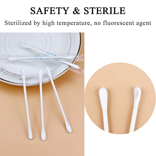 Sppry Double Tipped Cotton Swabs - Individually Wrapped Ear & Makeup Applicators, Round Earpick End, 100 Pack