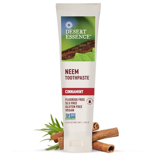 Desert Essence Neem Cinnamint Toothpaste 6.25 oz Fluoride & SLS Free - Pack of 1