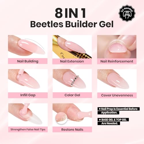 Beetles HEMA-Free Builder Nail Gel Kit - 4pcs Nude Pink Set