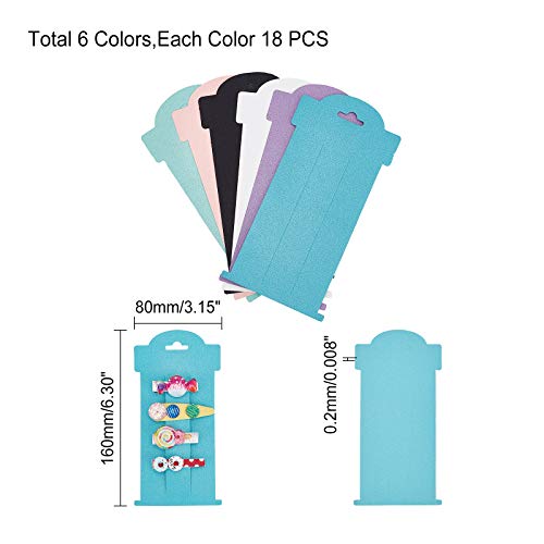108pcs Hair Bow Display Cards - 6 x 3 Inch Rectangular Cardboard Holders