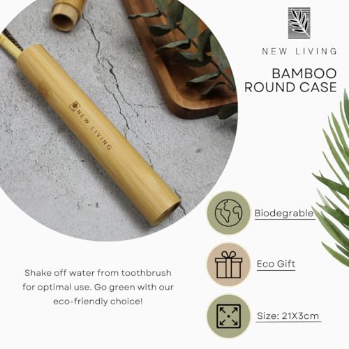 Eco-Friendly Bamboo Toothbrush Carry Case - 21cm Biodegradable Travel Organizer