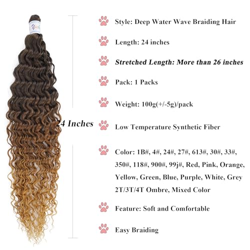 Ombre Pre-Stretched Curly Braiding Hair - 26 Inch Boho Curls (4 Packs)