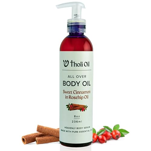 Tholi Oil Natural Body Oil for Dry Skin - Sweet Almond & Rosehip, 8 Fl Oz