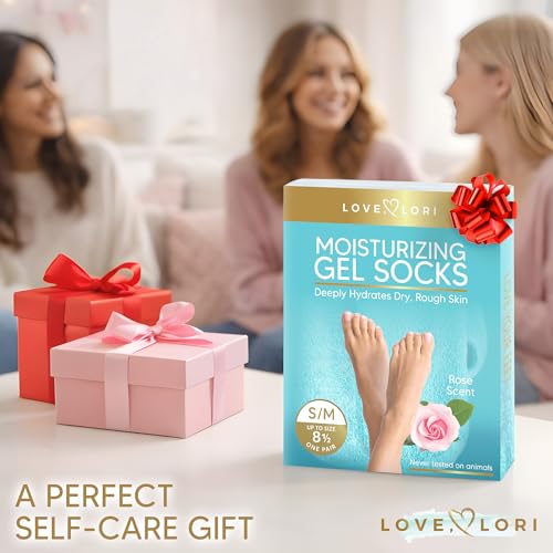 Love Lori Moisturizing Gel Socks for Women - Infused with Vitamin E & Jojoba Oil