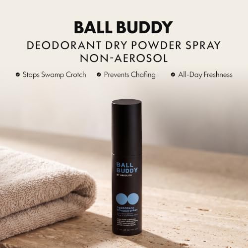 Aberlite Ball Buddy Deodorant Dry Powder Spray for Men - 1 oz
