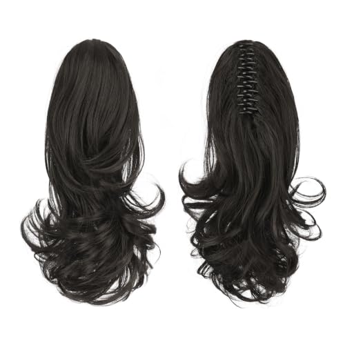 Sofeiyan 13" Curly Claw Clip Ponytail Extension - Darkest Brown to Black