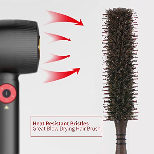 PERFEHAIR 1.8 Inch Round Boar & Nylon Bristle Brush for Fine Hair
