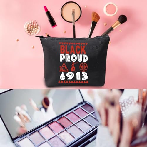 Proud 13 Sorority Makeup Bag - Durable Canvas Cosmetic Travel Organizer