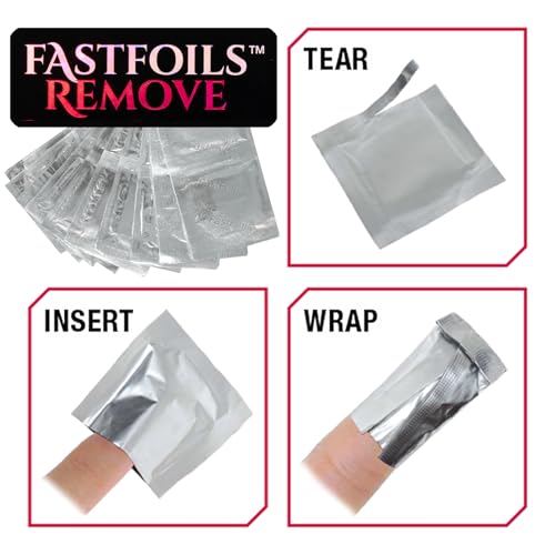 Americanails FastFoils 100 Count Nail Polish & Gel Removal Wraps with Cotton & Acetone