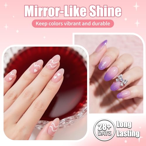 GAWRJ Gel Base and Top Coat Set - No Wipe, 15ml Each, Long Lasting