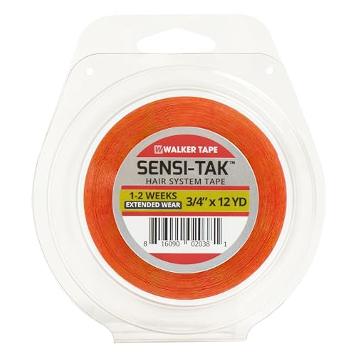 Walker Tape Sensi-Tak Wig Tape Roll 3/4" x 12 Yards - Clear Double-Sided Adhesive for Lace Front Wigs