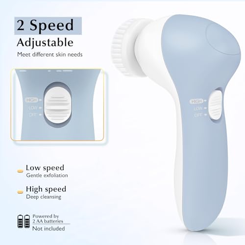 COSLUS 2-in-1 Facial Cleansing Brush - Electric Exfoliator for Deep Cleaning