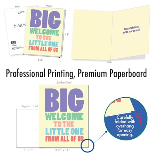 NobleWorks Giant New Baby Congratulations Card - 8.5 x 11 Inch