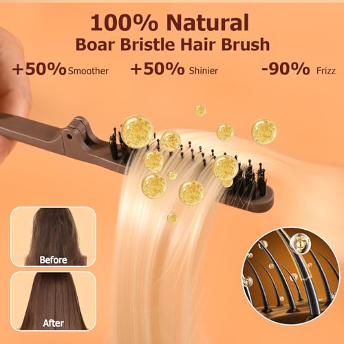 Teasing Brush for Fine Hair | Boar Bristle Styling & Edge Control
