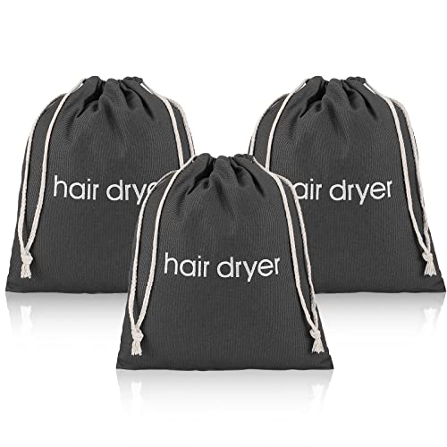 ERKXD Washable Hair Dryer Travel Bag - Drawstring Storage Pouch, 3 Pack