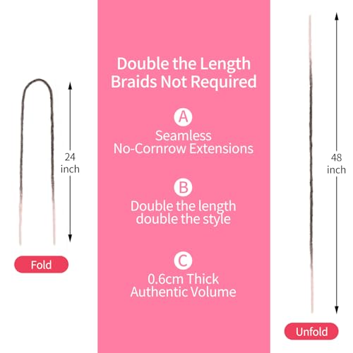 SuyiIRL 24-Inch Pink Double Ended Dreadlock Extensions, 15 Strands Synthetic