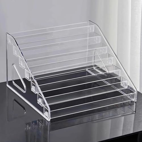 TTGIEET Transparent 7-Tier Acrylic Nail Polish Organizer Rack for Cosmetics and Sunglasses