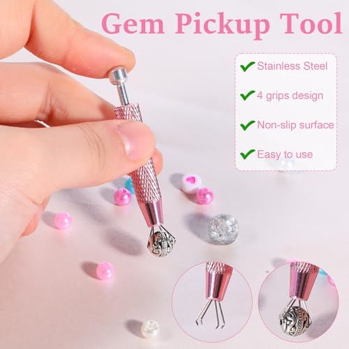 Cobee 2-Piece Piercing Ball Grabber Tool Set - 4-Prong Gem Tweezers