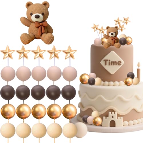 Bear Cake Toppers with Stars & Clouds for Baby Showers & Birthdays