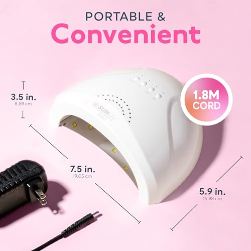 SUNUV UV LED Nail Lamp, Gel Light for Nail Polish UV Dryer with 3 Timers SUNone White