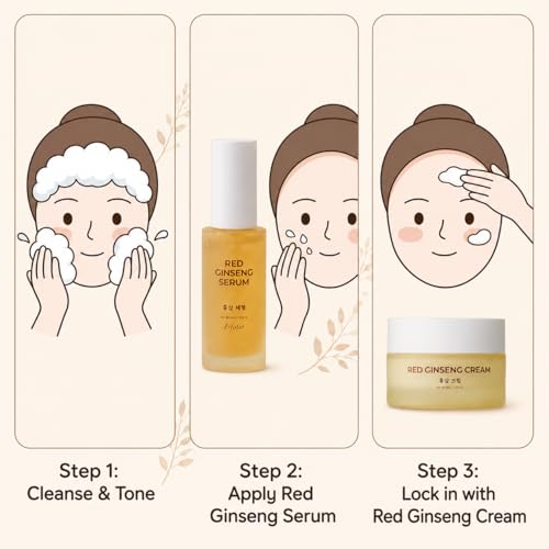 Esfolio Red Ginseng Serum - Lightweight Korean Facial Serum 1.69 Fl Oz