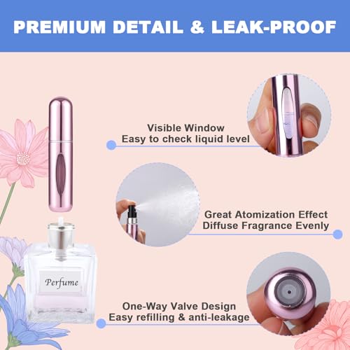 8-Pack Mini Refillable Perfume Travel Bottles with Atomizer