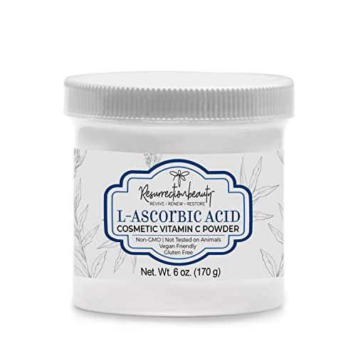 ResurrectionBeauty 100% Pure L-Ascorbic Acid Vitamin C Powder for DIY Face Serums - 6 OZ, Variation 1