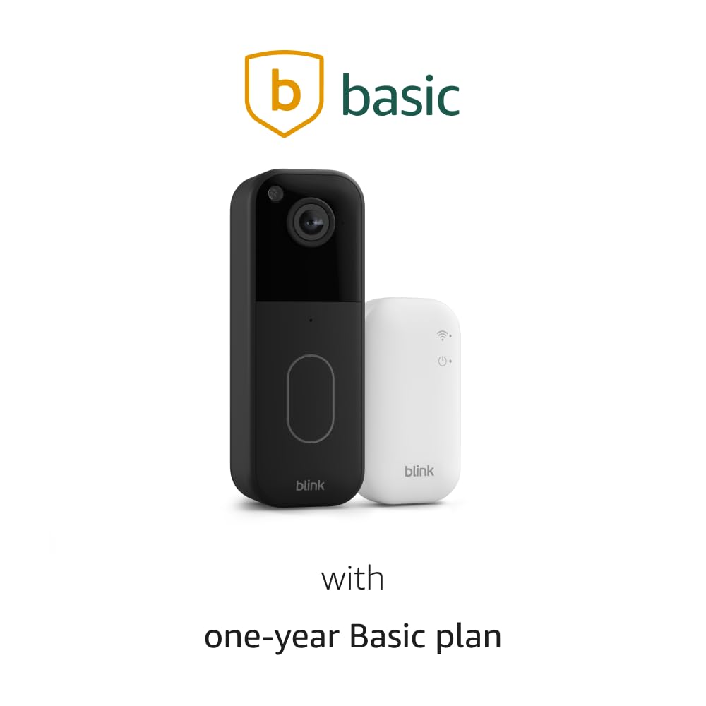 Blink Video Doorbell - HD View with Two-Year Battery Life | Easy Setup, Requires Sync Module (Black)